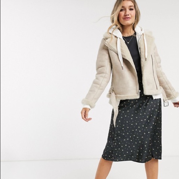 Abercrombie and Fitch Vegan Suede Aviator Jacket - Picture 2 of 5